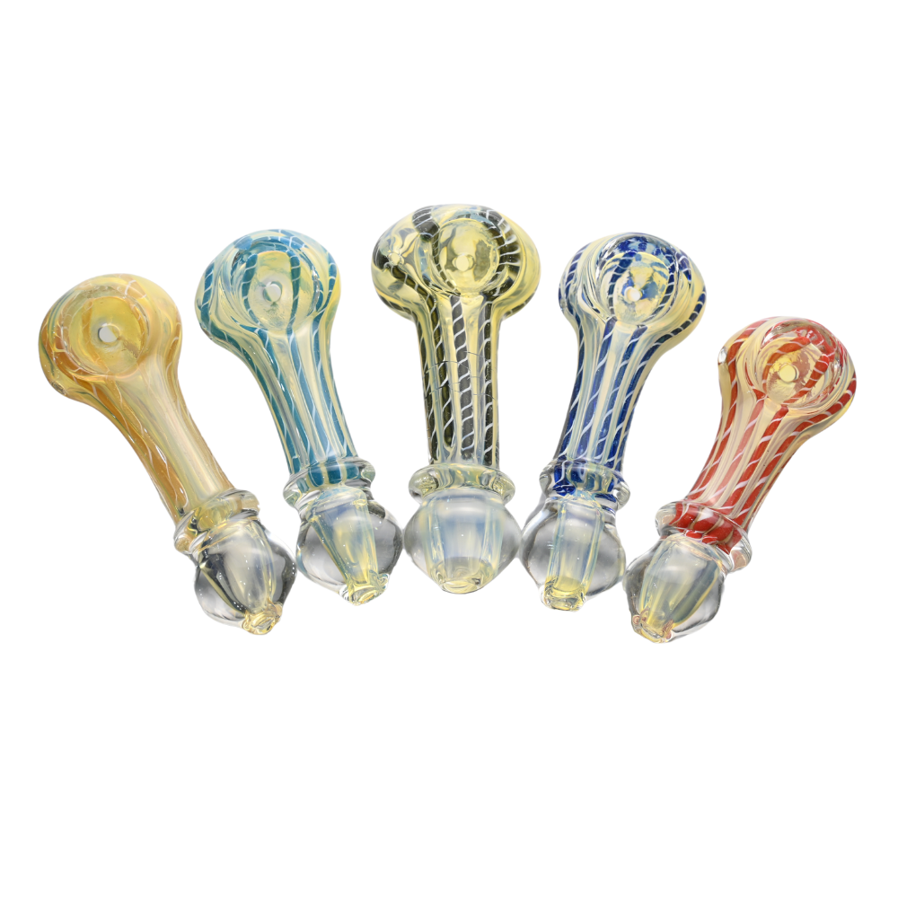 3" Cartel Candy Stripe Glass Hand Pipe - 5ct