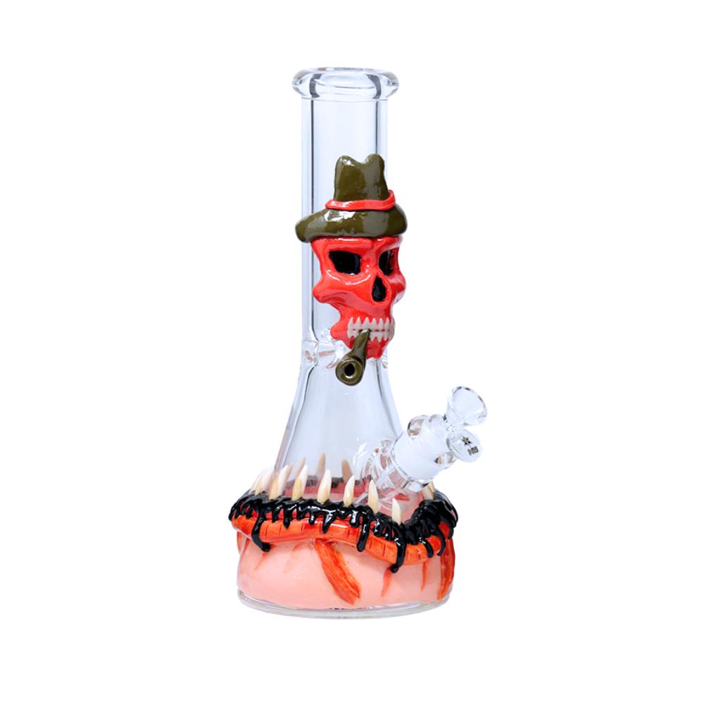 12.5" Nice Glass 3D-Wrap Red Skull Beaker