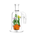 5" Pulsar Wild Flowers Glass Ash Catcher 90 Degree