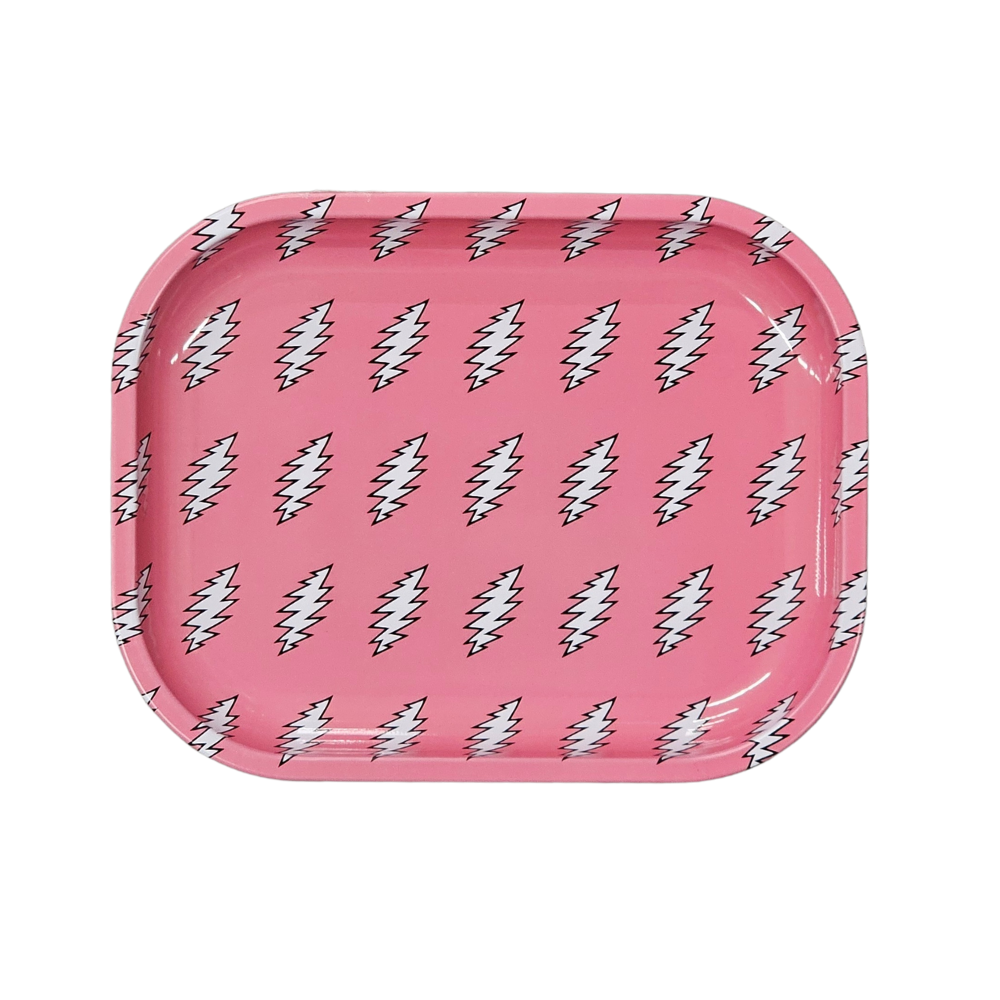 Blazy Susan Grateful Dead Pink Bolts Metal Rolling Tray - Small