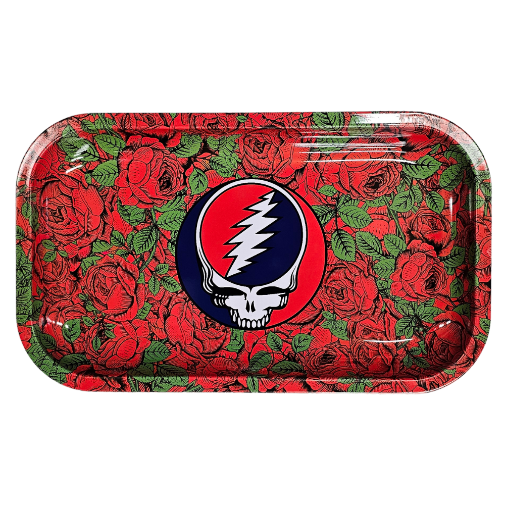 Blazy Susan Grateful Dead Roses Metal Rolling Tray - Medium