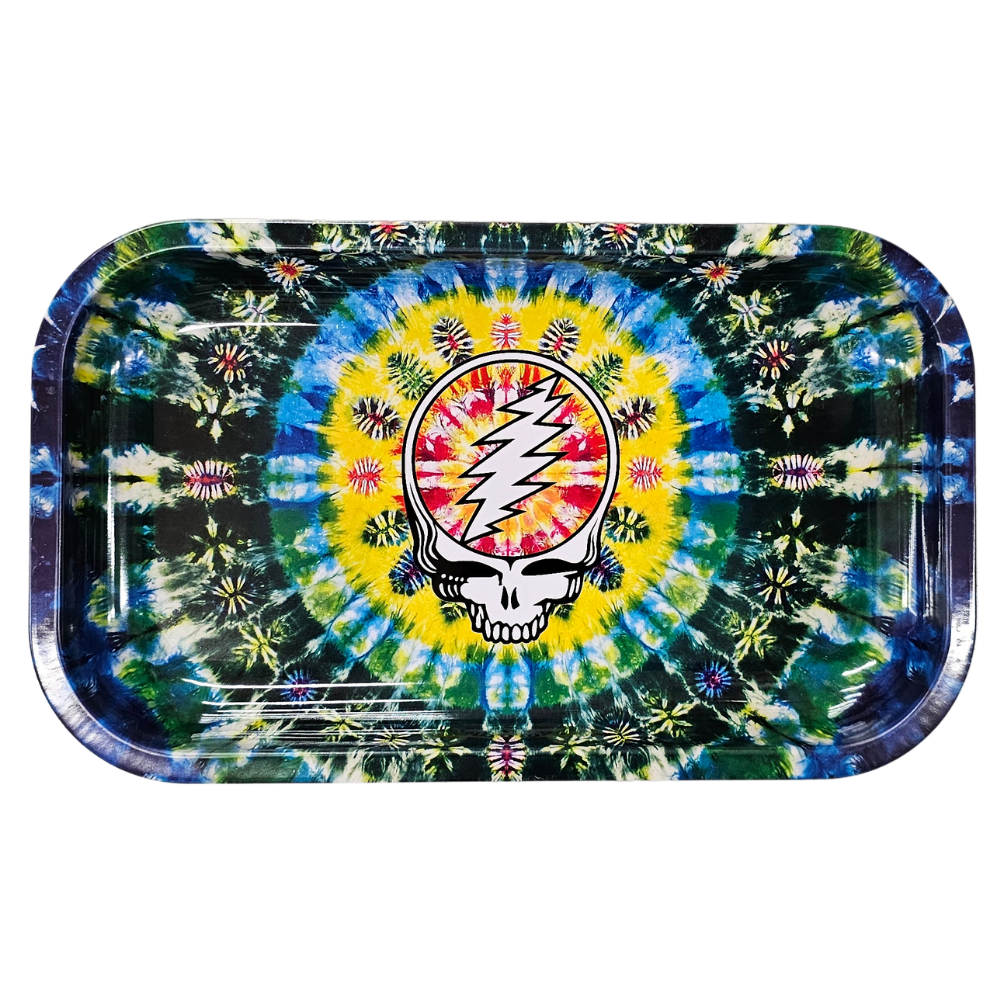 Blazy Susan Grateful Dead Tie-Dye Stealie Metal Rolling Tray - Medium