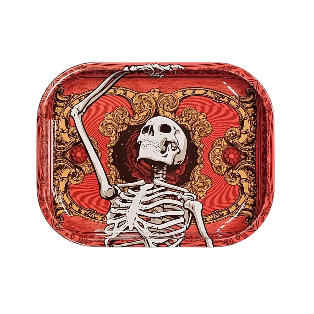 Blazy Susan Grateful Dead Skeleton Metal Rolling Tray - Small