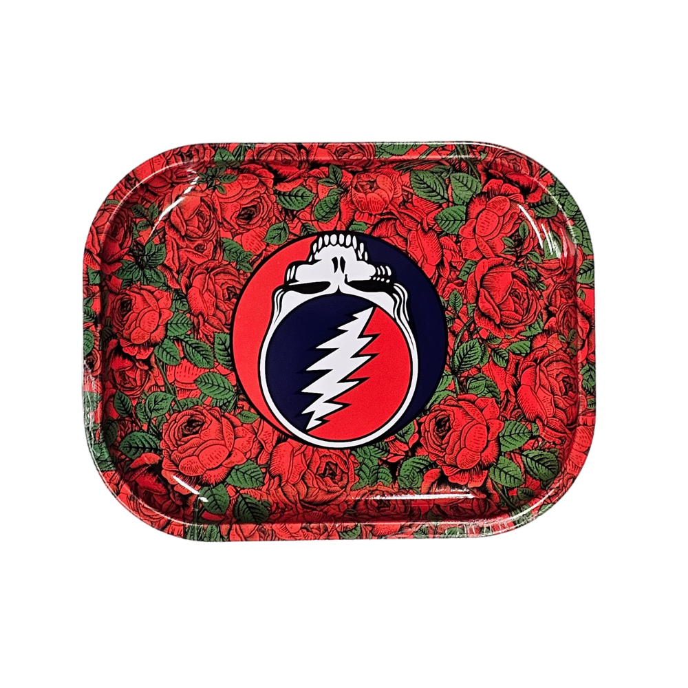 Blazy Susan Grateful Dead Roses Metal Rolling Tray - Small