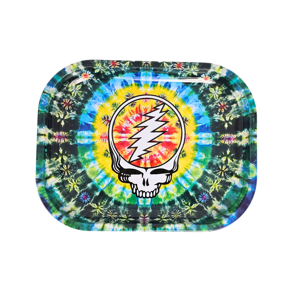 Blazy Susan Grateful Dead Tie-Dye Stealie Metal Rolling Tray - Small