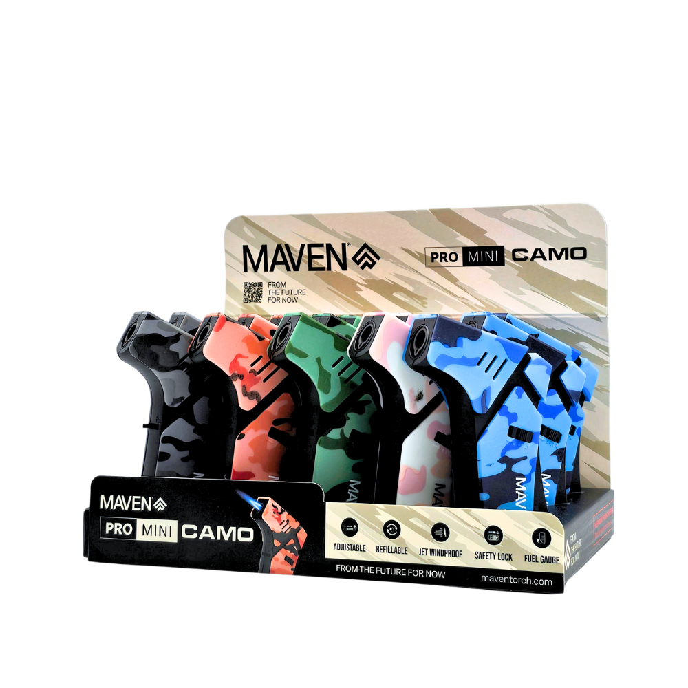 Maven Pro Mini Camo Torch Lighters -15ct