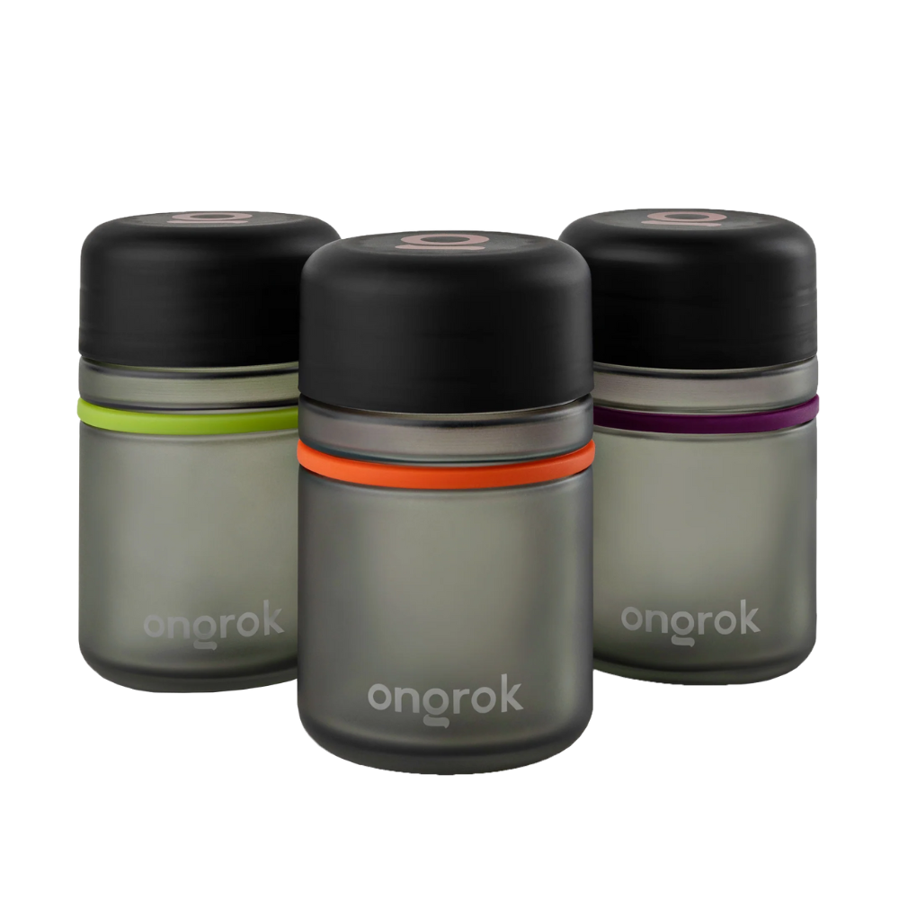 Ongrok 180ml Frosted Gray Childproof Jar - 3ct