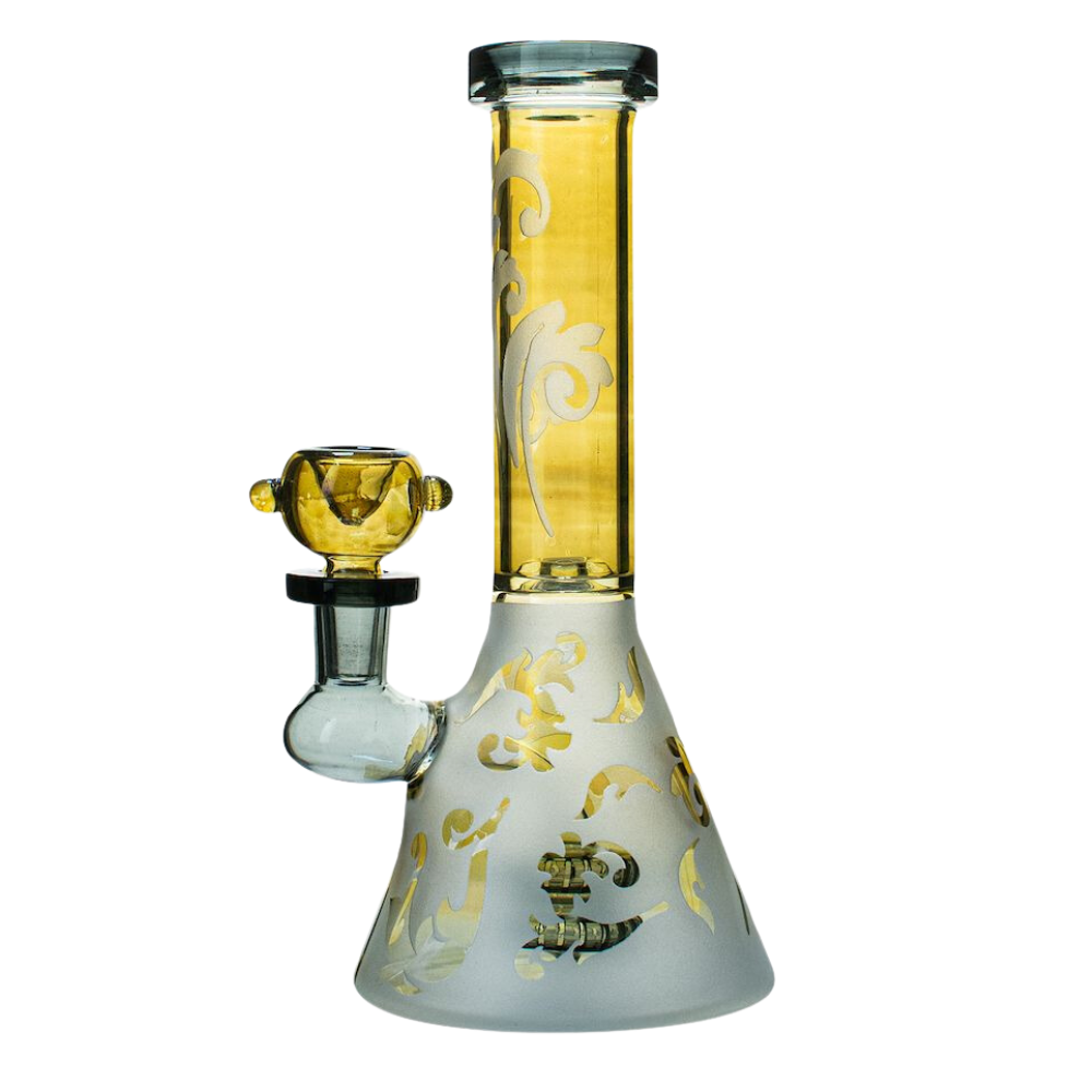 8.5" OG Original Gold Fume Sandblast Beaker