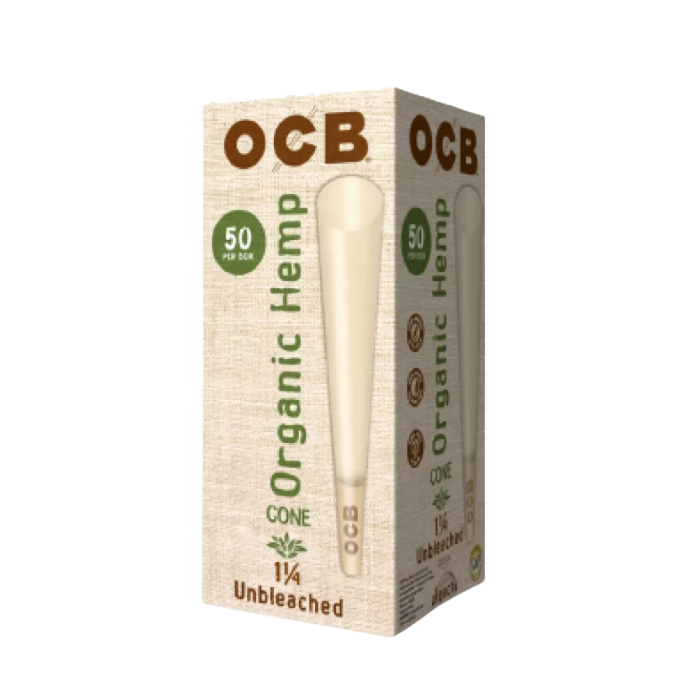 OCB Organic Hemp 1 1/4 Pre-Rolled Cones Mini Tower- 50ct