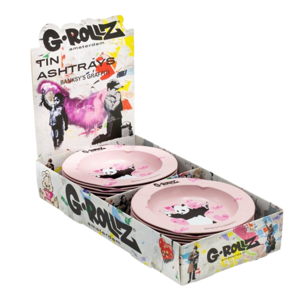 5.3″ G-Rollz Banksy's Graffiti Tin Ashtray - 20ct