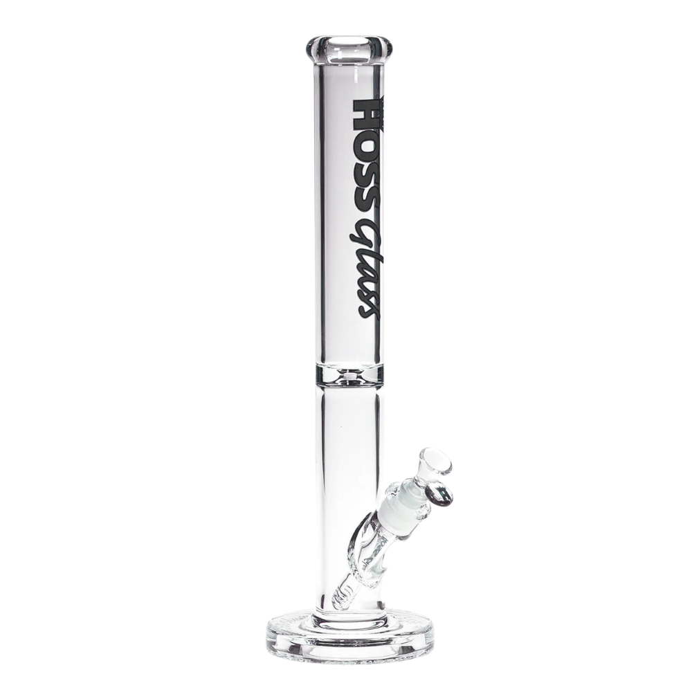 18" Hoss Glass Straight Tube with Embossed Base