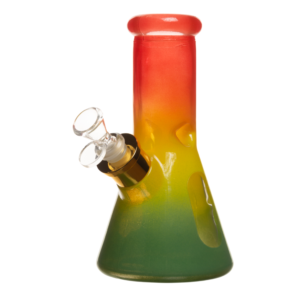 8" 7mm Rasta Glass Bong w/ Gift Box