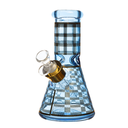 8" 7mm Checkered Glass Bong w/ Gift Box