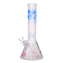 12" 7mm Faded Leaf Glass Bong w/ Gift Box