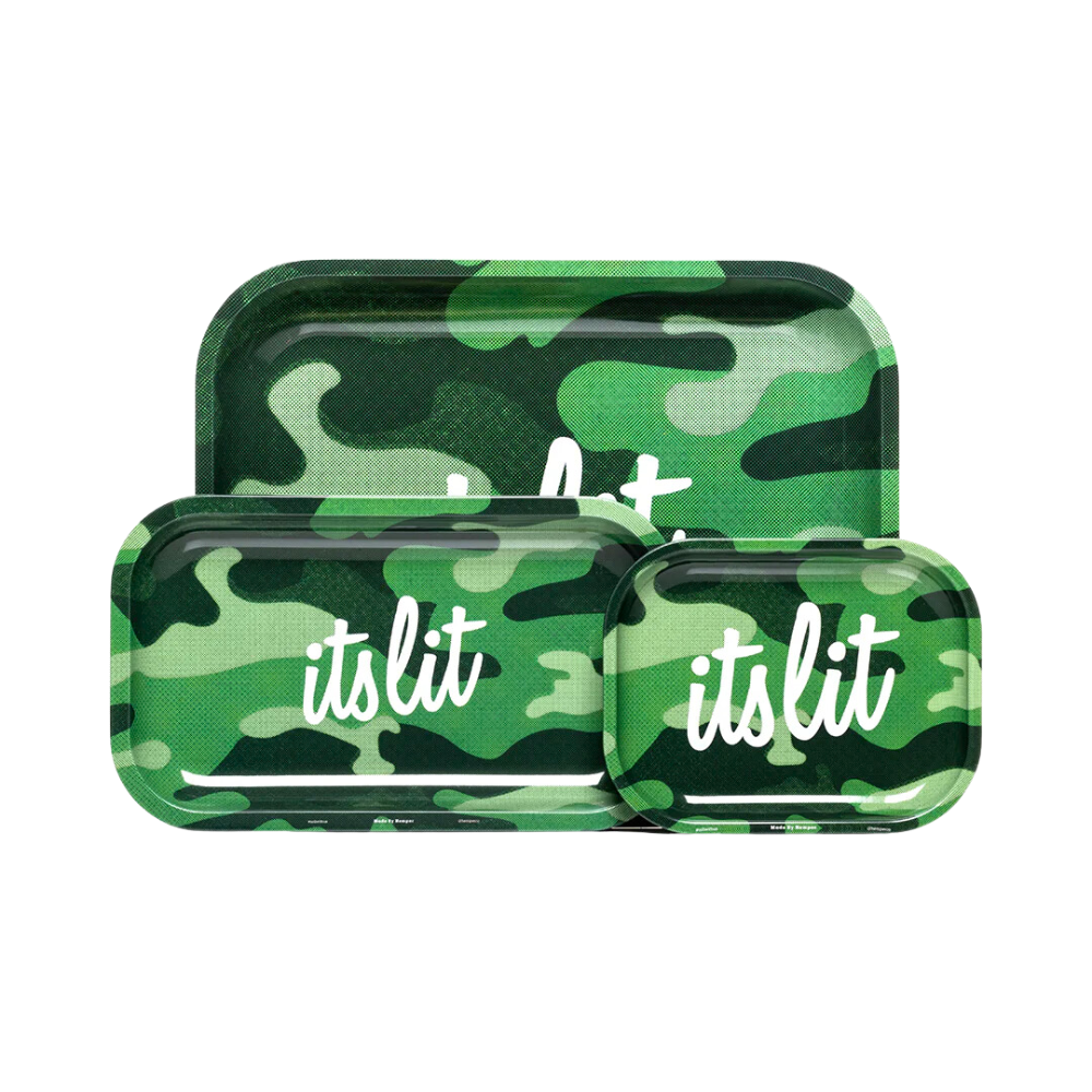 Hemper It's Lit Light Green Camo Rolling Tray