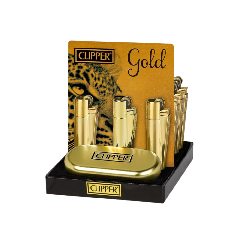 Clipper Classic Large Gold Matte/Shiny Lighters - 12ct