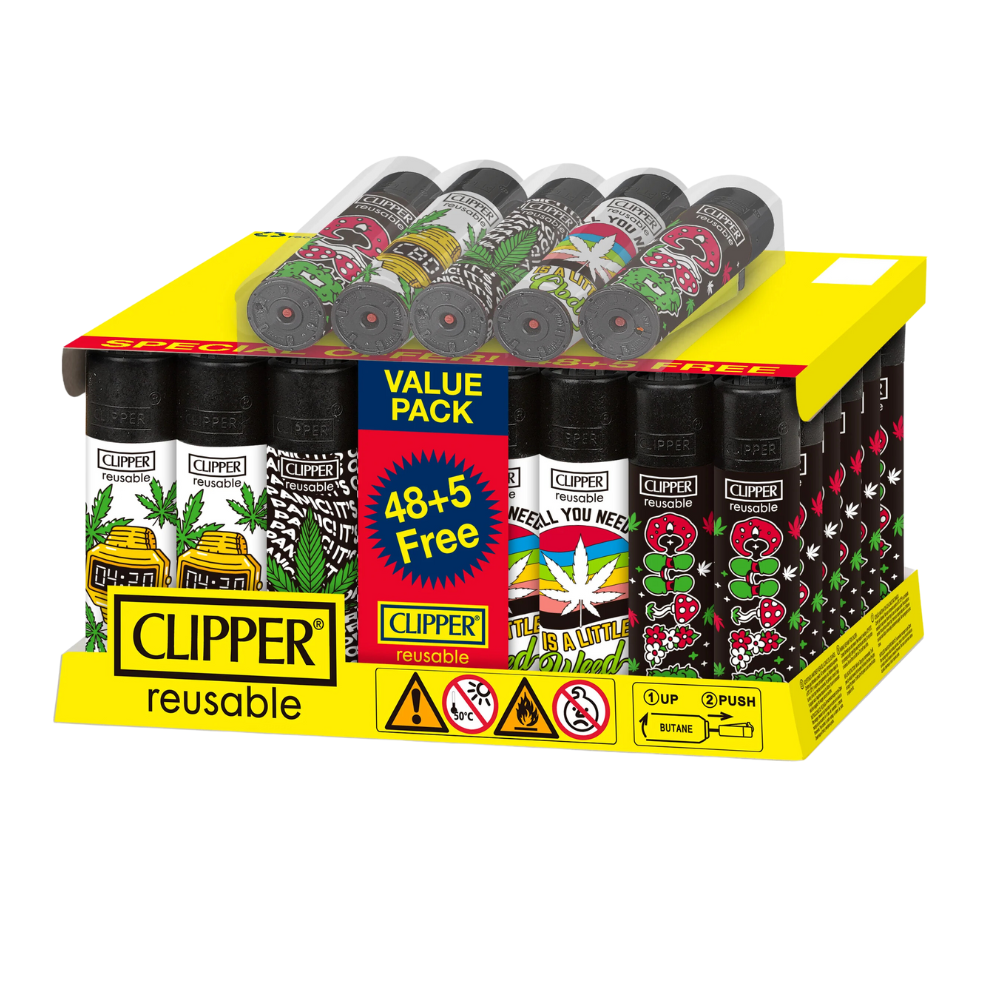 Clipper Weed Time Lighters - 48ct (+5 Free)