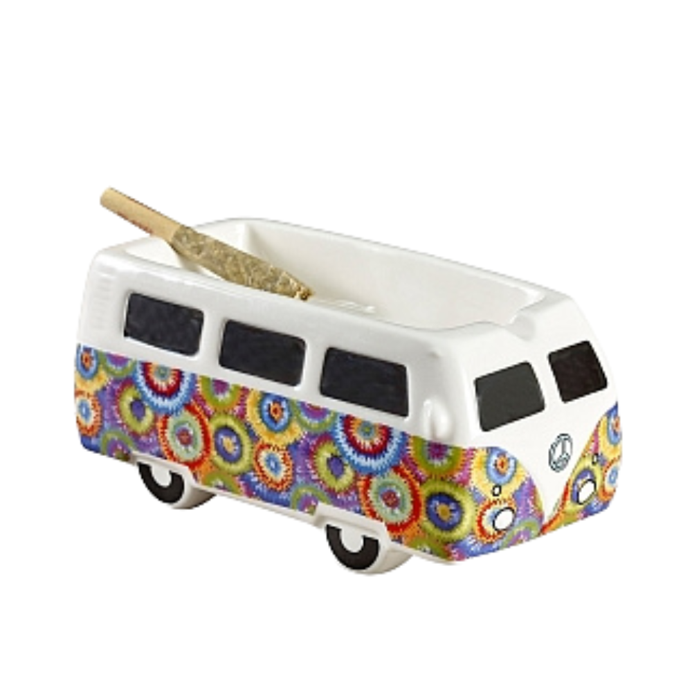 Vintage Colorful Flower Burst Bus Ashtray