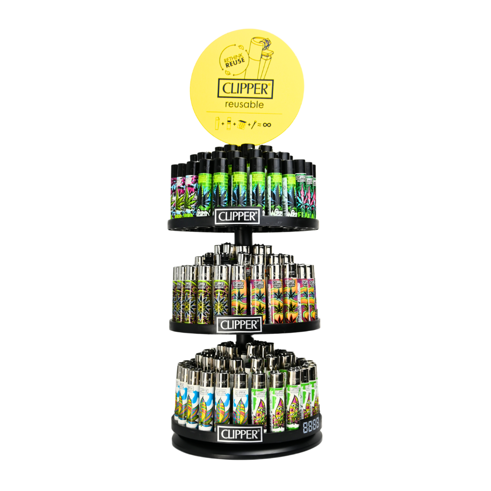 Clipper Carousel Weed Mix Lighters - 144ct + 12ct