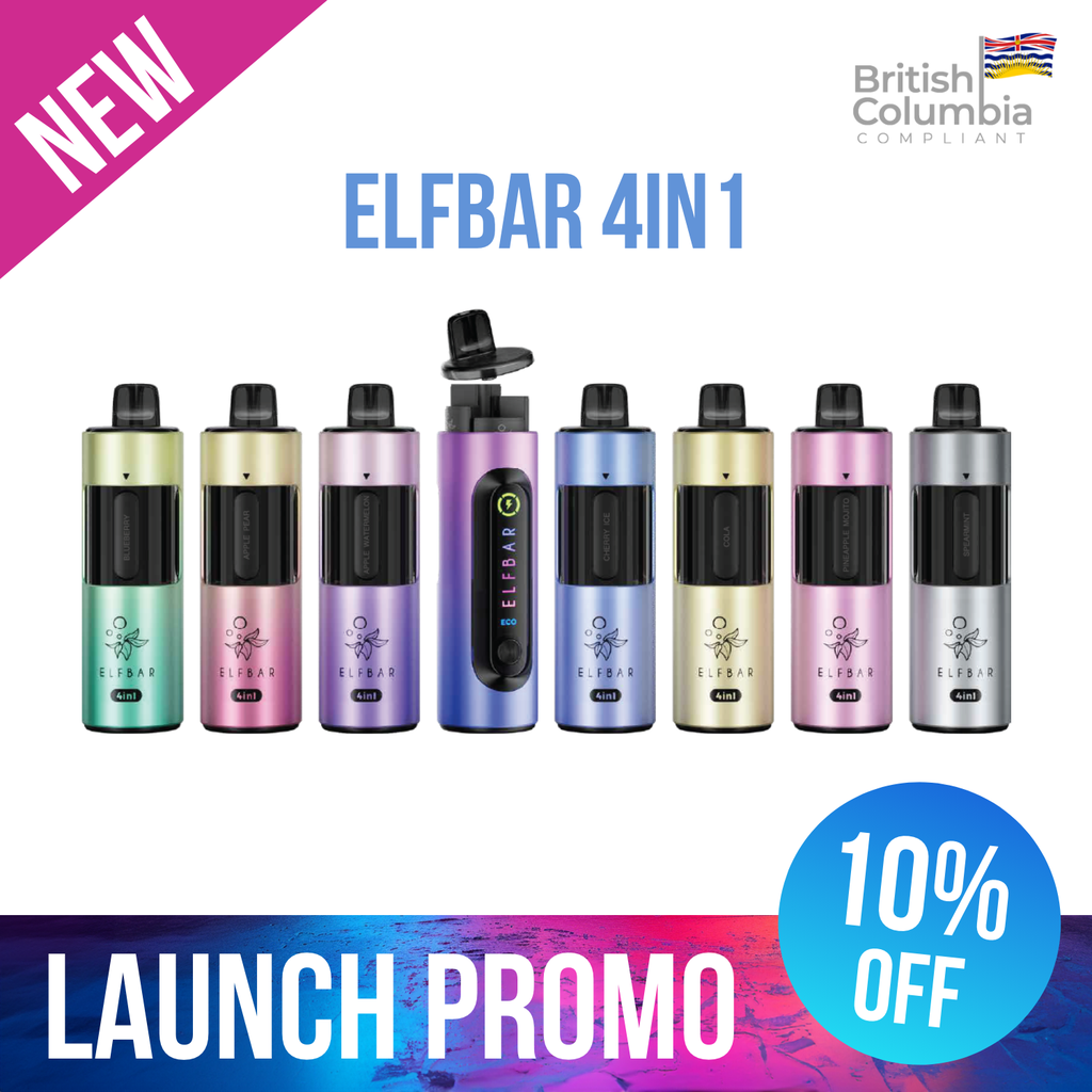 (Bundle) Elf Bar 4In1 Closed Pod System - 10 Pod Flavours + 8 Battery Colours