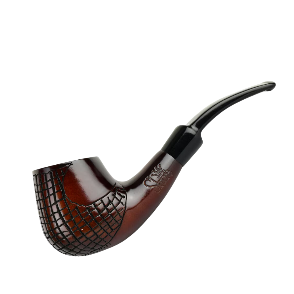 5.5" Pulsar Engraved Brandy Cherry Tobacco Shire Pipe