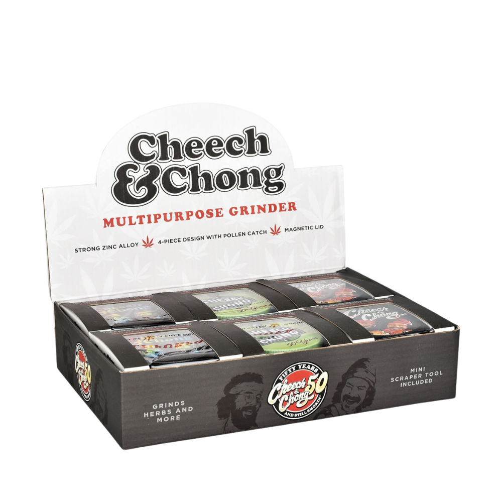 2.5" Cheech & Chong 4pc Wacky Grinder - 6ct