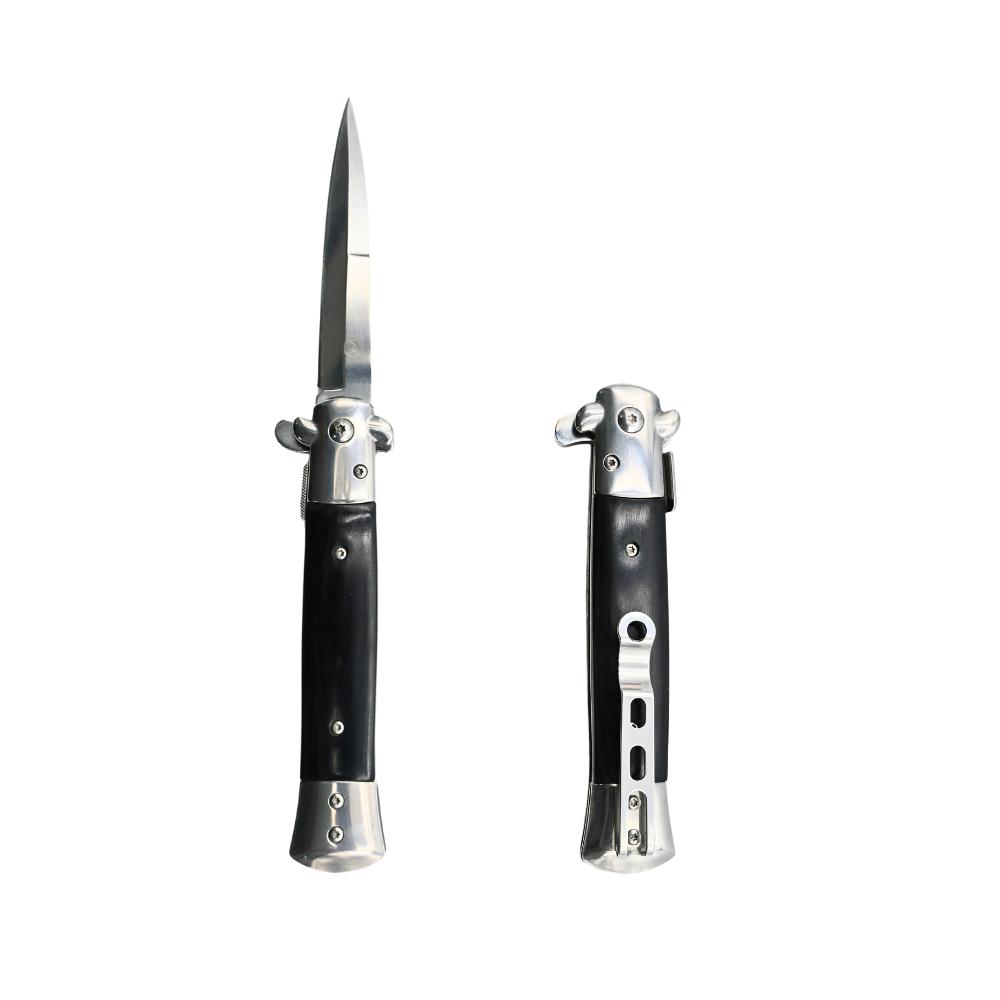 Ozzuni Silver Edge Stiletto Foldable Knife