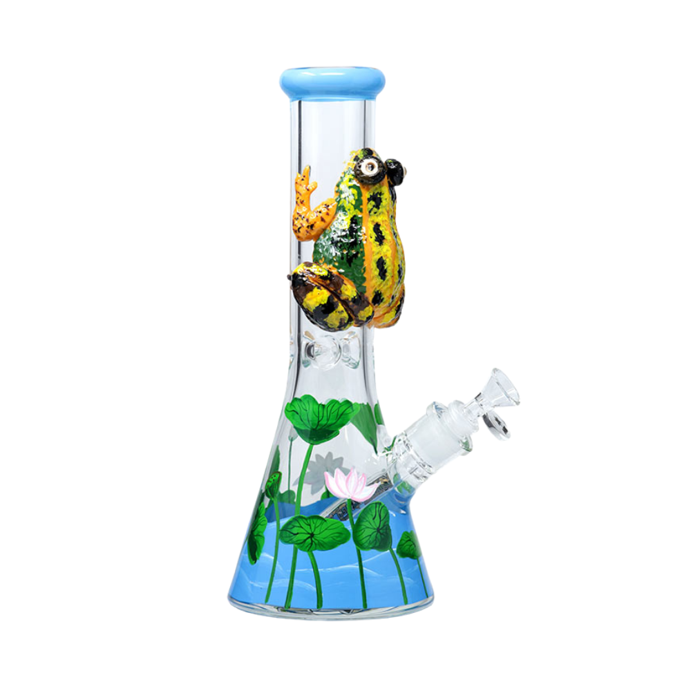 13" Nice Glass 3D-Wrap Marsh Frog Beaker