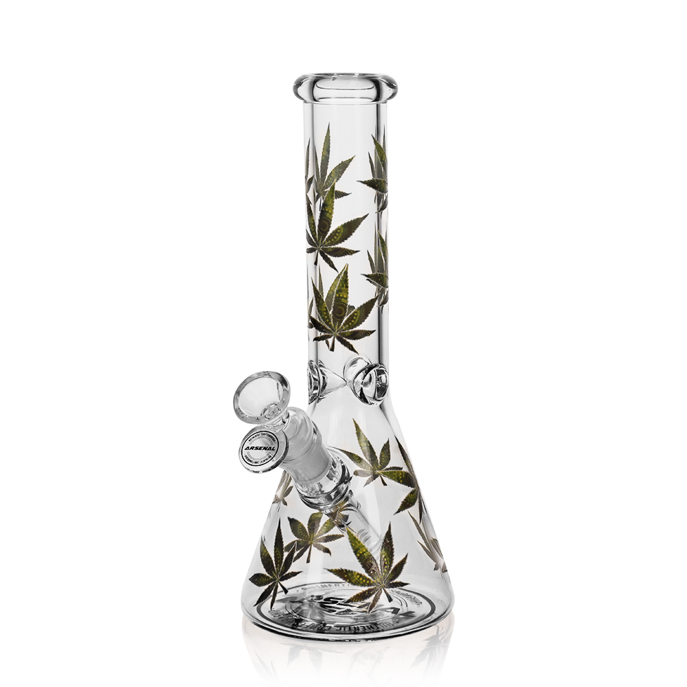 10" 5mm Arsenal Leafy Lush Glass Bong