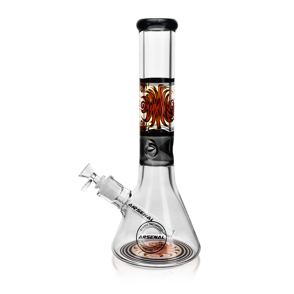 14" Arsenal Groovy Flame Glass Bong