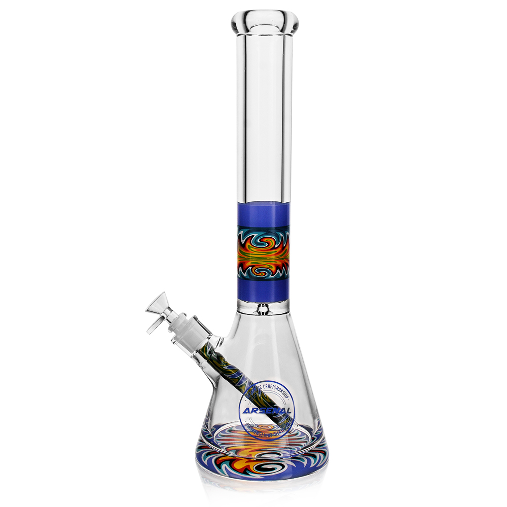 16" 7mm Arsenal Psychedelic Blaze Glass Bong