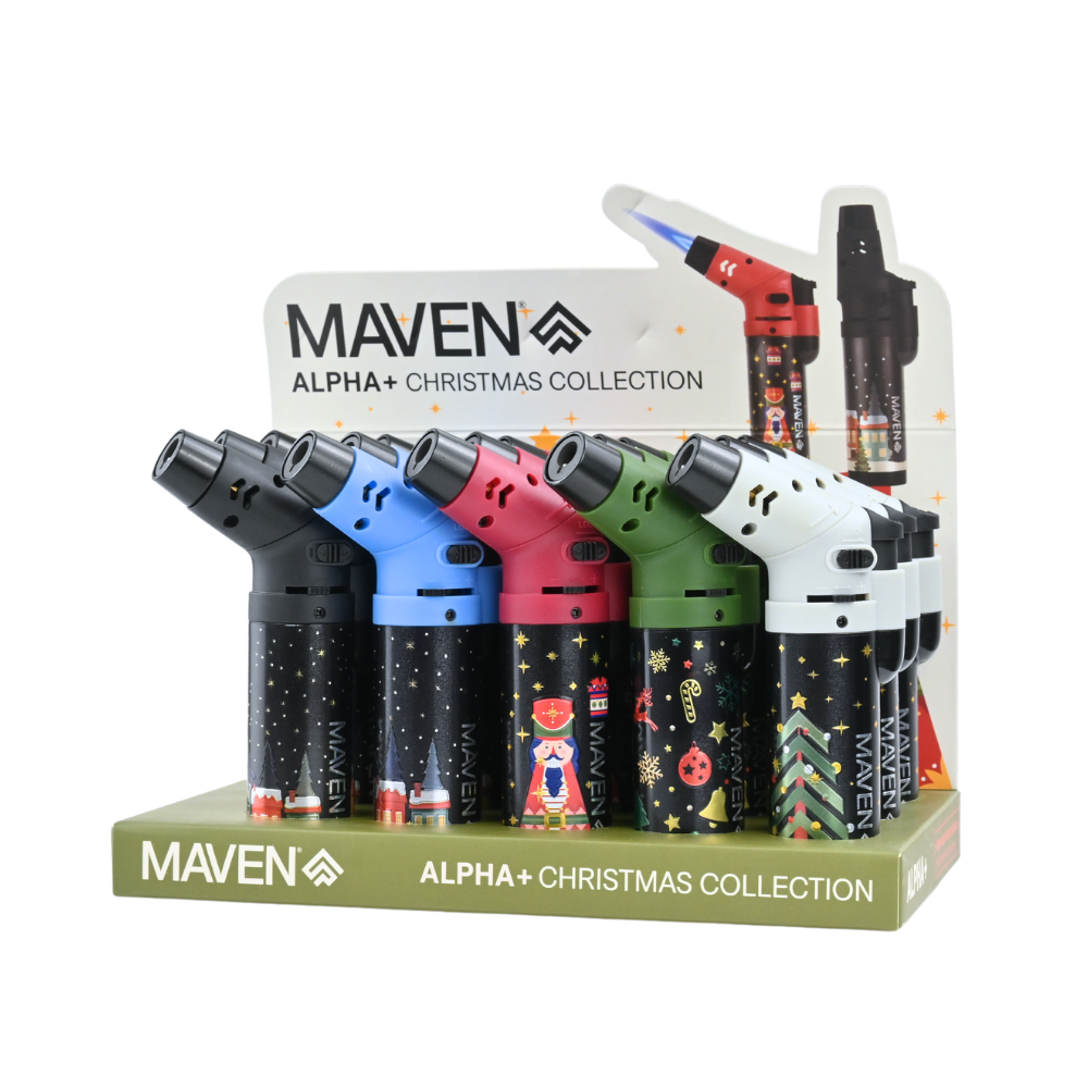 Maven Alpha+ Christmas Collection Lighters - 15ct