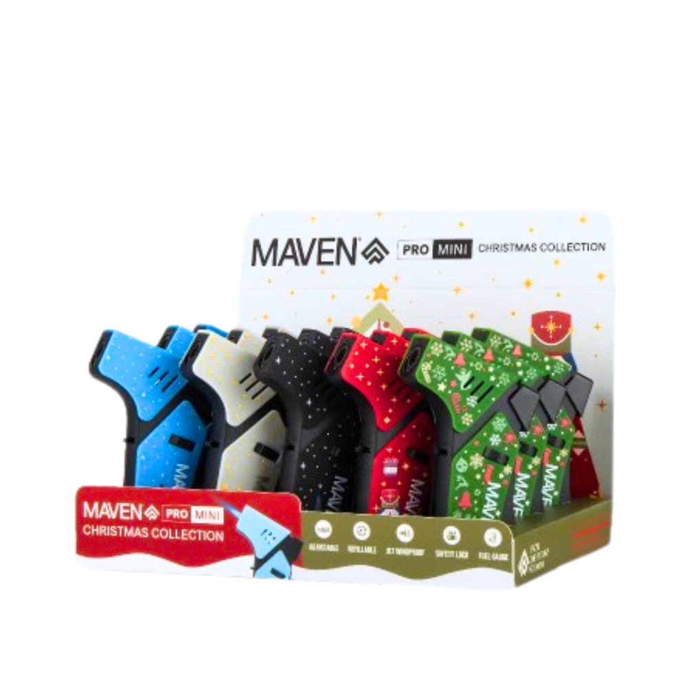 Maven Pro Mini Christmas Collection Lighters - 15ct