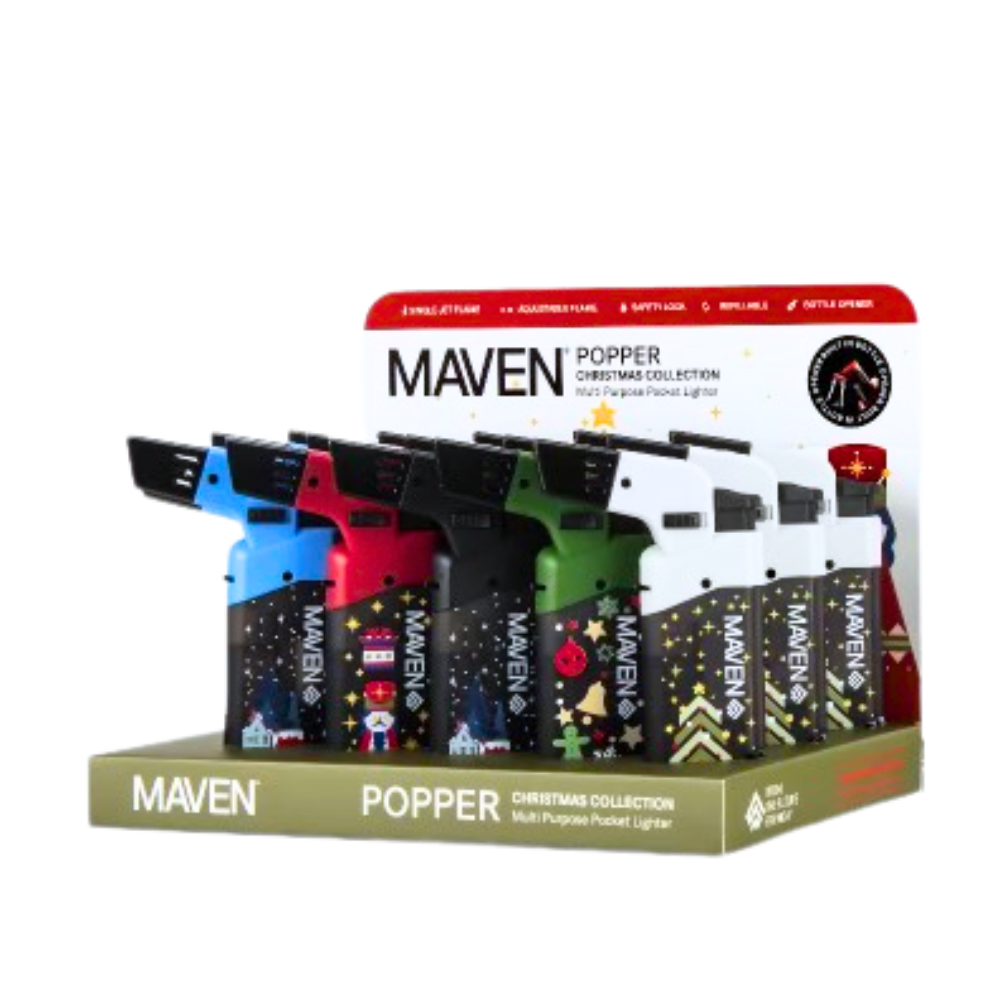 Maven Popper Christmas Collection Lighters - 15ct