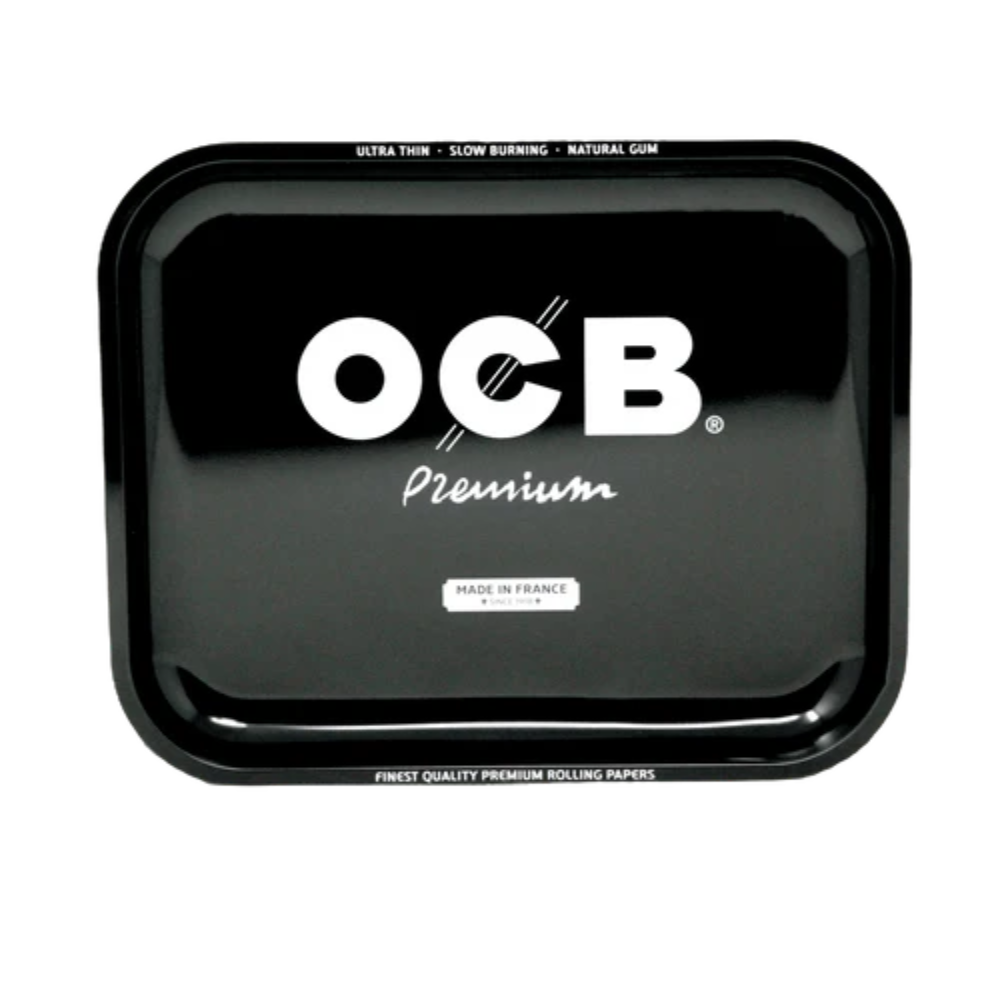 OCB Black Premium Metal Rolling Tray - Large