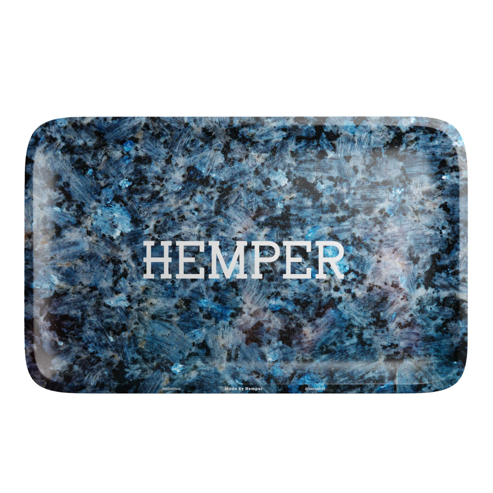 Hemper Luxe Marble Black/Blue Rolling Tray