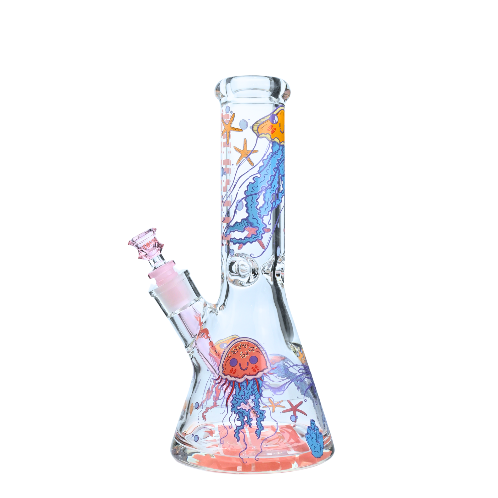 12" 9mm Jelly Fish Castle Glass Bong