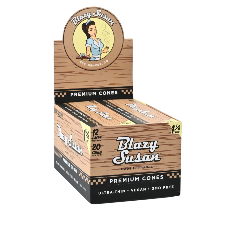 Blazy Susan Unbleached 1 1/4 Pre-Rolled Cones - 12ct