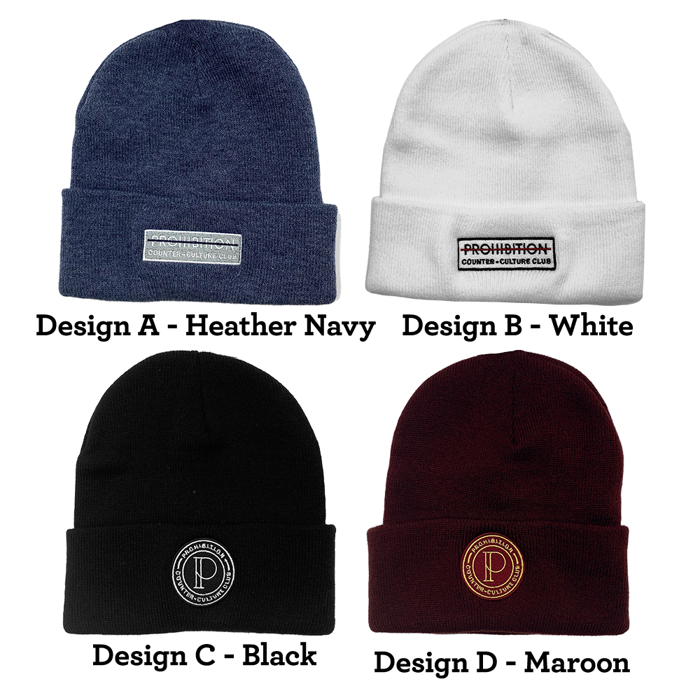 Prohibition Embroidered Beanies