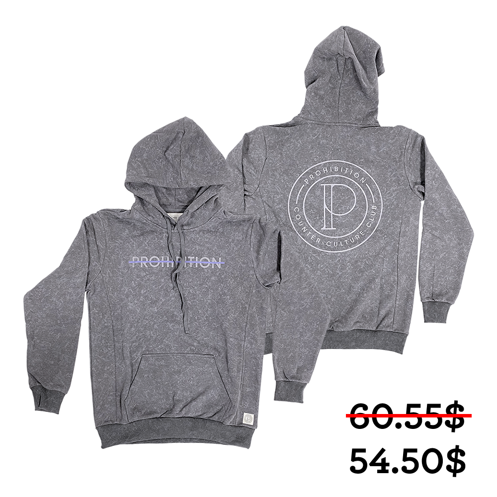 Prohibition - Purple Strikethrough Charcoal Hoodie