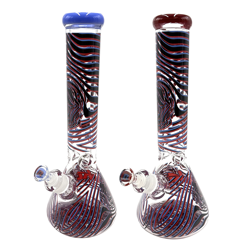 Rekt Bong - 14" - Retro 3d Rose Pattern