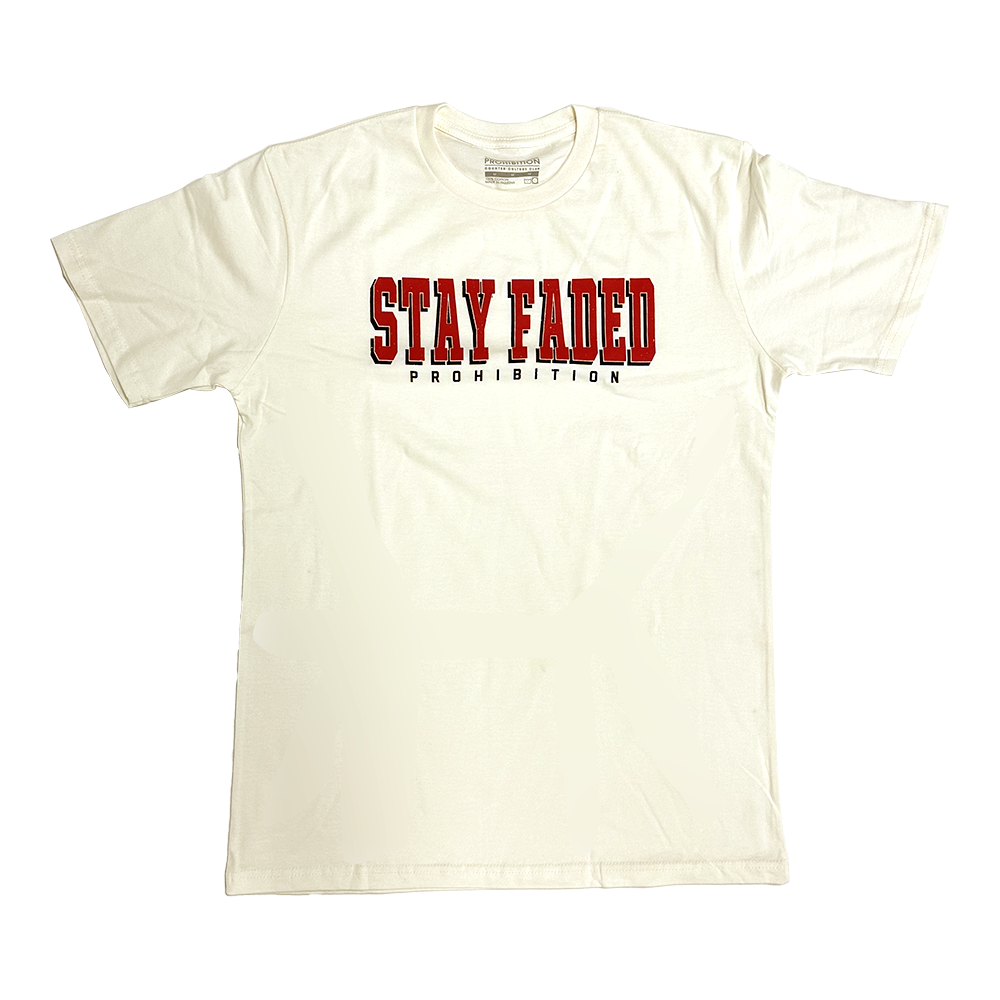 Prohibition - Stay Faded T-shirt - Natural Red & Black