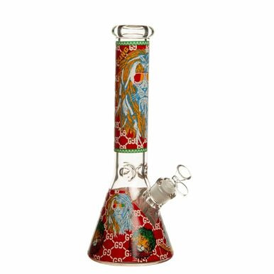 [MB 754] 14" 7mm Rasta Leo Glass Bong