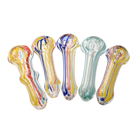 [3" PEANUT 50CT] 3" Peanut Linear CL Glass Hand Pipe - 50ct