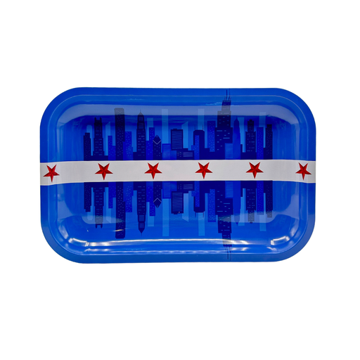 [SATRAY-M245] Chicago Day Metal Rolling Tray - Medium