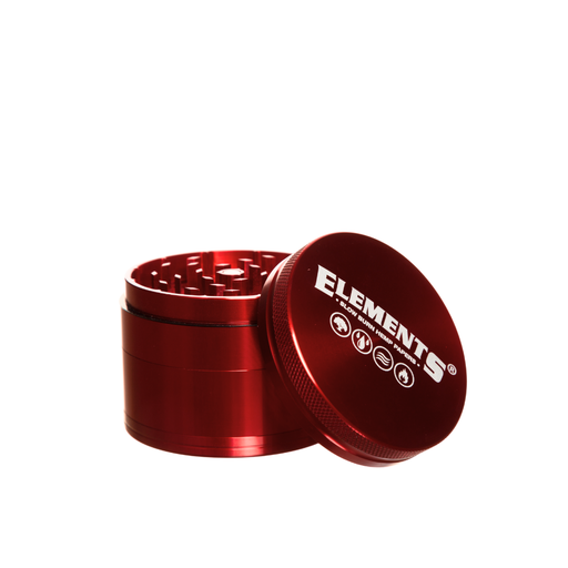 [ELEMENTS RED- MEDIUM] Elements 63mm 4pc Red Aluminium Grinder  - Medium