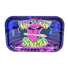 [SATRAY-M225] Lets Get Stoned Metal Rolling Tray - Medium