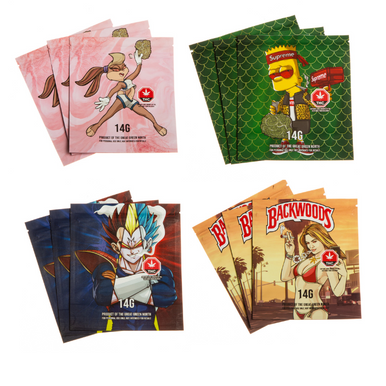 [MYLAR BAG 14G] Premium 14g Printed Mylar Bags - 50ct