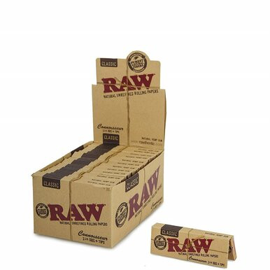 RAW Classic Connoisseur 1 1/4 Rolling Papers and Tips - 24ct | Smoke ...