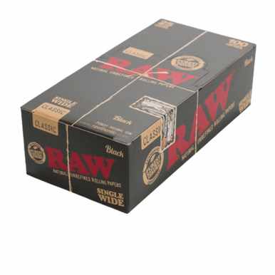 [RAW BLACK CSW P 25] Raw Black Classic Single Wide Rolling Papers - 25ct